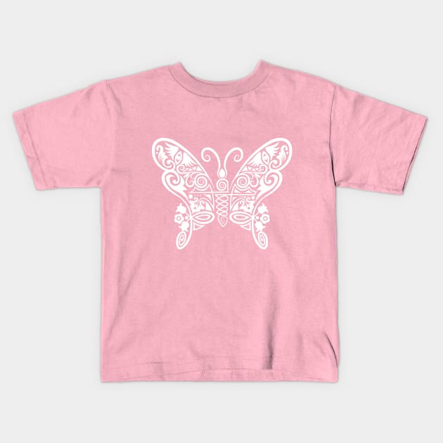 Butterfly floral pattern Kids T-Shirt by tsign703